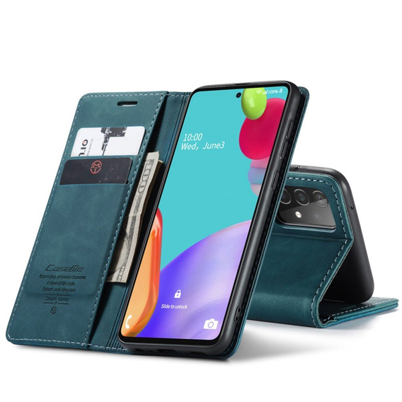 CASEME tok Samsung Galaxy A52 / A52s, Leather Wallet Case, kék
