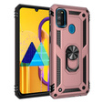 Páncélozott telefontok a Samsung Galaxy M21, Nox Case Ring, rózsaszín rose gold