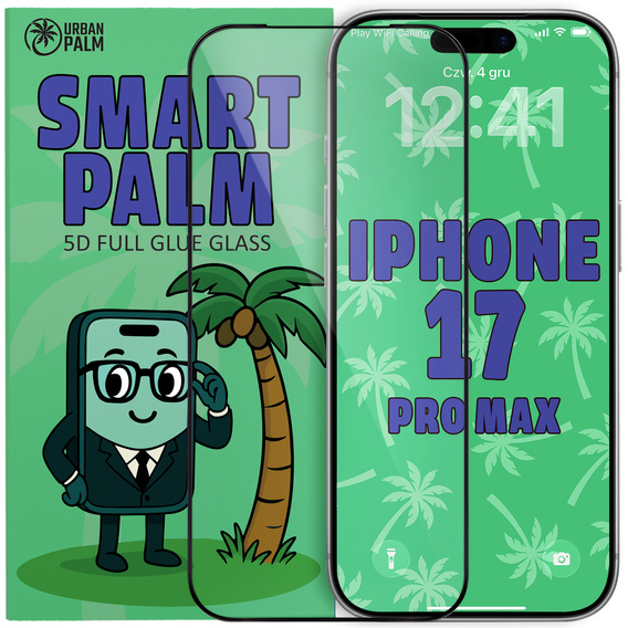 5D Smart Palm teljes ragasztós edzett üveg iPhone 17 Pro Max készülékhez