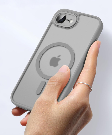 Tok iPhone 16E-hoz, MagSafe, ERBORD Matt Case, titánium szürke + képernyőüveg