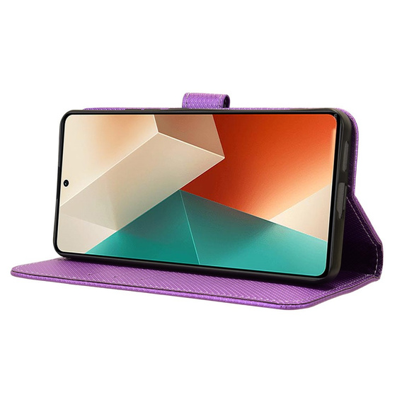 Pattintható tok a Xiaomi Redmi Note 13 5G, Wallet Smart Magnet, lila