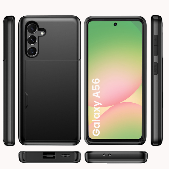 Telefontok a Samsung Galaxy A56 5G, Sliding Card Holder, fekete