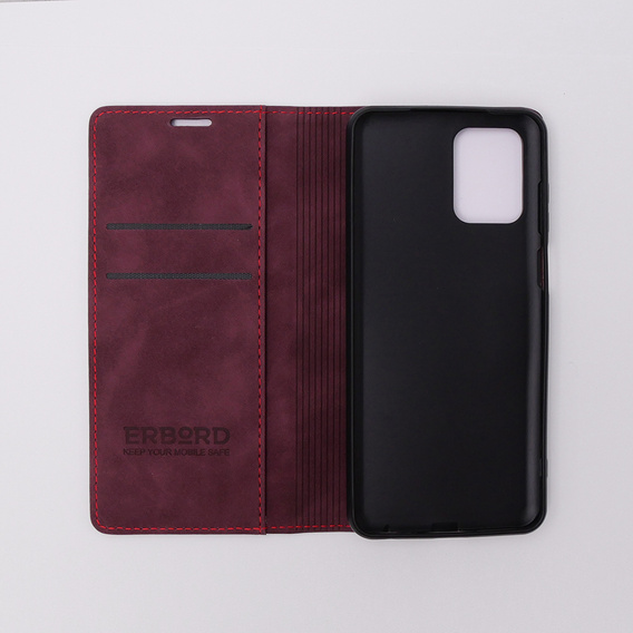 Telefontok a Motorola Moto E13 4G, ERBORD Vintage, pénztárca patenttal, piros