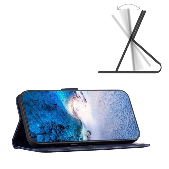 Pattintható tok a Xiaomi Redmi Note 13 Pro 5G, BINFEN Wallet, kék