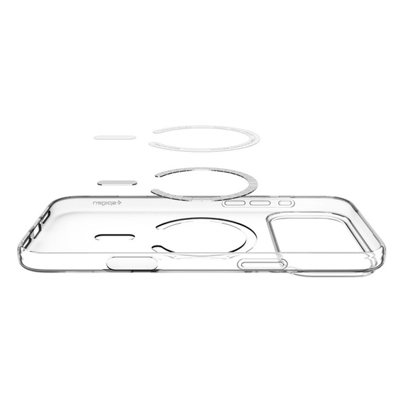 Spigen tok iPhone 17 Pro Max készülékhez, Liquid Crystal MagSafe, átlátszó/fehér