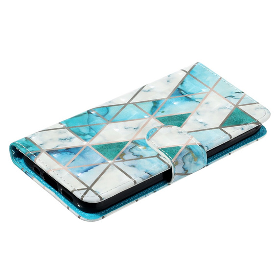 Pattintható tok a Samsung Galaxy A35 5G, Wallet, Marble zöld