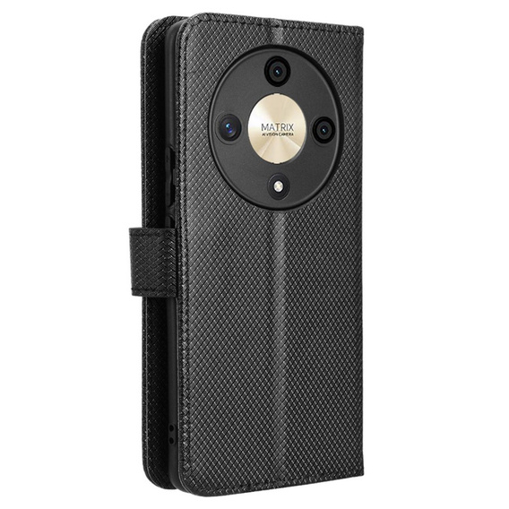 Pattintható tok a Honor Magic 6 Lite 5G, Wallet Smart Magnet, fekete