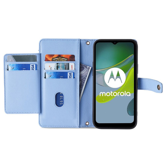 Pattintható tok a Motorola Moto G53 5G/ G23 4G/ G13 4G, Wallet Zipper Pocket, fekete