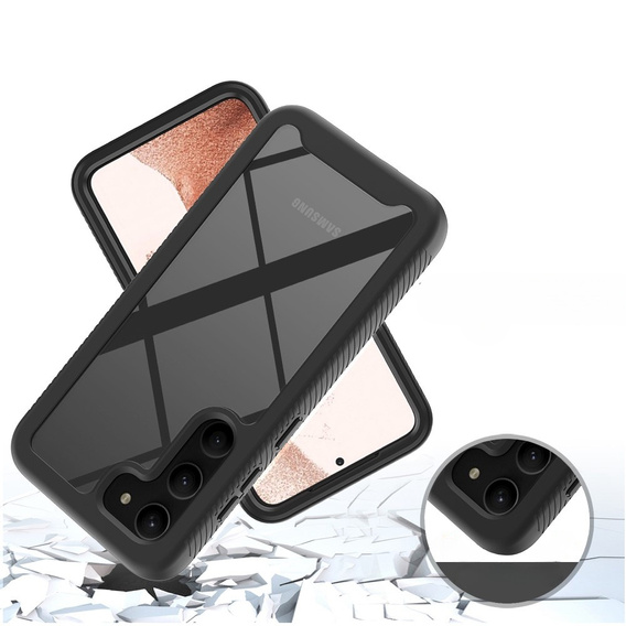 Tok Samsung Galaxy S23 készülékhez, Shockproof, fóliával, fekete