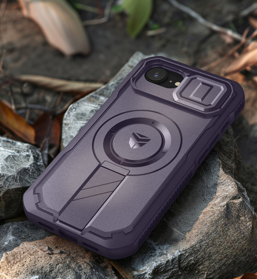 Páncélozott tok iPhone 16 Pro Max készülékhez, Dexnor CamProtect MagSafe, lila