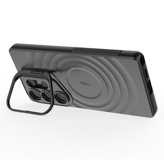 Tok Samsung Galaxy S25 Ultra, Ripple Kickstand, MagSafe-hoz, fekete