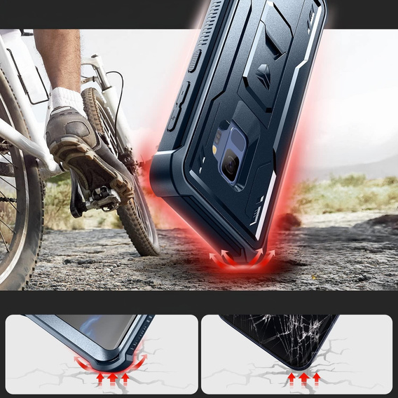 Páncélozott tok a Samsung Galaxy S9, Dexnor Full Body, kék