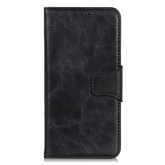 Pattintható tok a Samsung Galaxy S25 Edge, Crazy Horse Wallet, fekete