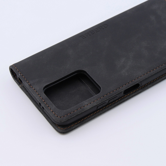 Telefontok a Xiaomi Redmi Note 12 5G / Poco X5 5G, ERBORD Vintage, pénztárca patenttal, fekete