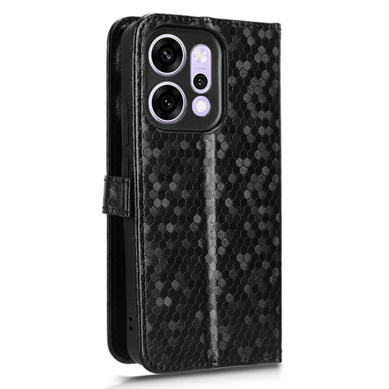Pántos tok Oppo Reno 14, Wallet Rhombus, fekete