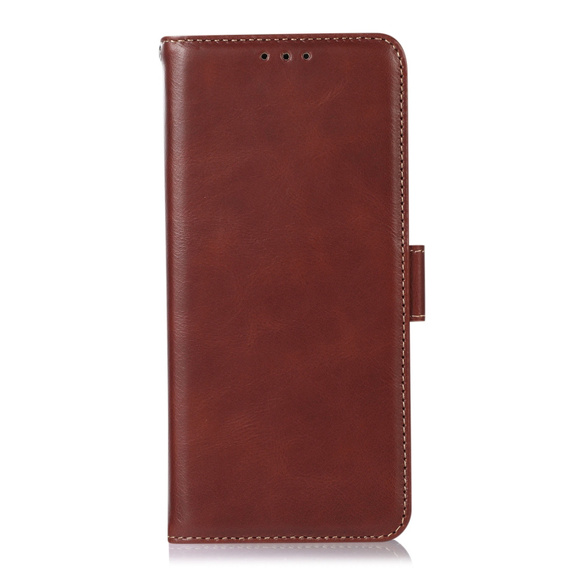 Pattintható tok a T Phone 3 5G, Crazy Horse Wallet, barna