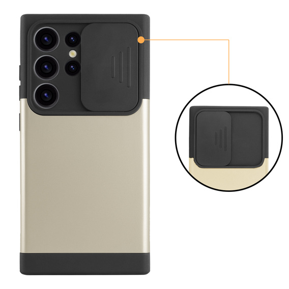 Telefontok a Samsung Galaxy S24 Ultra, ERBORD MagProtect Slide Camera, arany