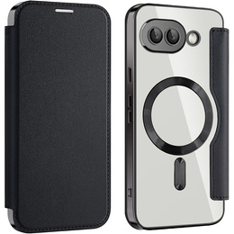 Pattintható tok a Google Pixel 9A, RFID Wallet MagSafe CamShield, fekete