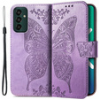 Pattintható tok a Samsung Galaxy M13, Butterfly, lila