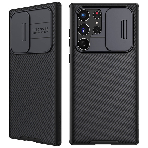 Tok Samsung Galaxy S23 Ultra, páncélozott Nillkin, CamShield Pro, fekete