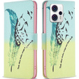 Pattintható tok a Motorola Moto G53 5G / G23 / G13, Wallet, feather, kék