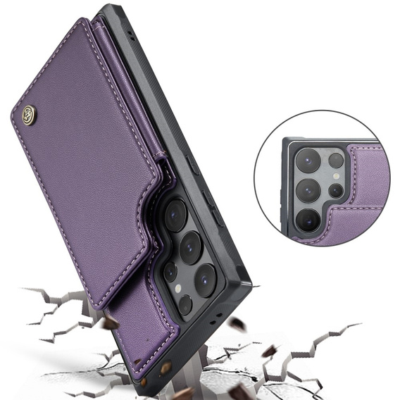 CASEME flip tok Samsung Galaxy S25 Ultra, Litchi Wallet, lila