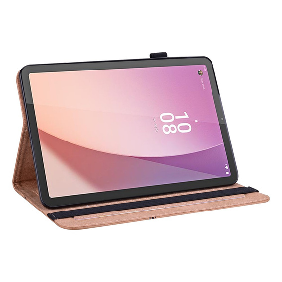 Tok Lenovo Tab M9, Classic, tolltartóval, barna