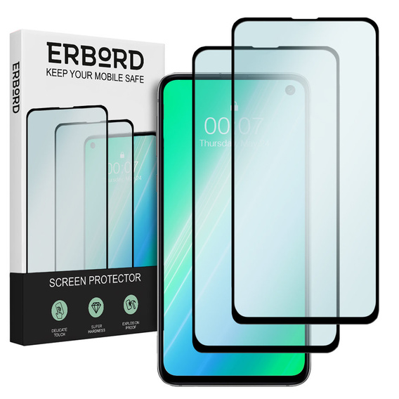 2x edzett üveg a Samsung Galaxy S10E, ERBORD 3D teljes képernyő