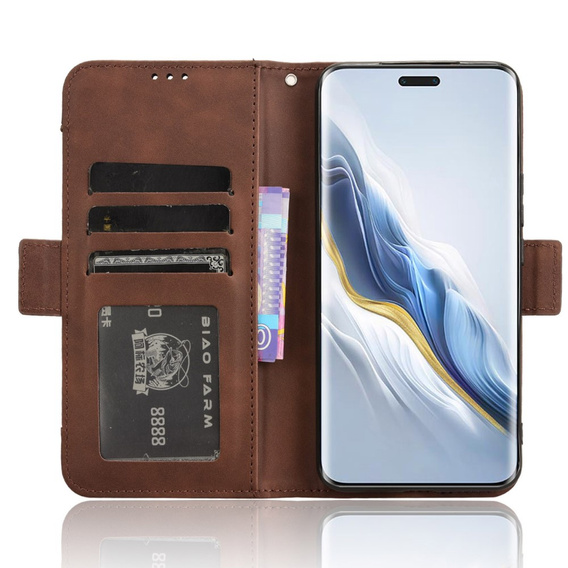 Pattintható tok a Honor Magic 6 Pro 5G, Card Slot, barna