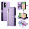 Pattintható tok a Samsung Galaxy A56 5G, Wallet Zipper Pocket, lila