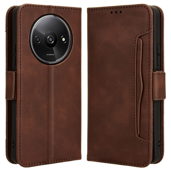 Pattintható tok a Xiaomi Redmi A3, Card Slot, barna