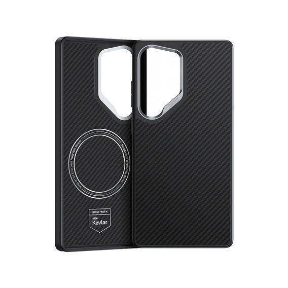 BENKS Kevlar tok Samsung Galaxy S25 Ultra, MagSafe, Carbon Fiber, fekete