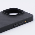 Tok iPhone 15 Pro, Aramid Fiber Cover, fekete