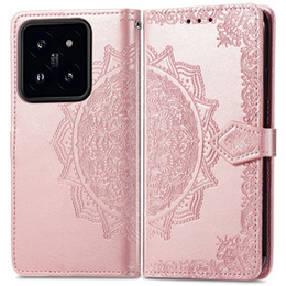 Pattintható tok a Xiaomi 14T Pro, Mandala, rózsaszín rose gold
