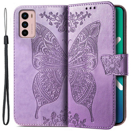 Pattintható tok a Motorola Moto G42 4G, Butterfly, lila