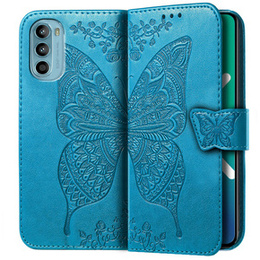 Pattintható tok a Motorola Moto G52 / G82 5G, Butterfly, kék