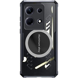 Tok Infinix Note 40 Pro, mágneses lemezzel, átlátszó / fekete