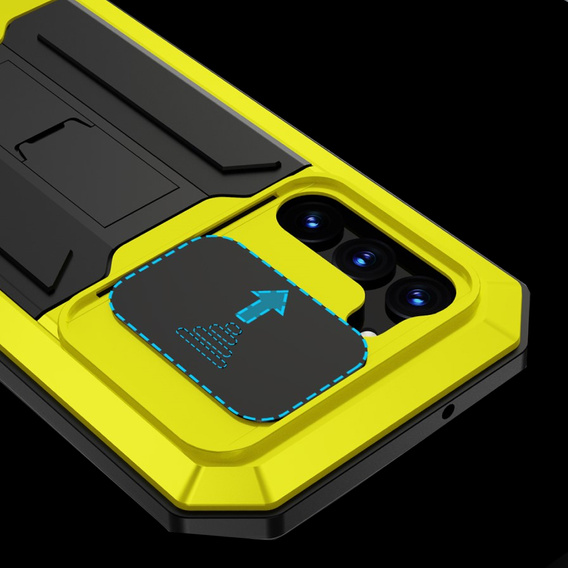 Páncélozott tok a Samsung Galaxy S23 Plus, R-JUST CamShield Slide, sárga