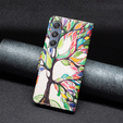 Pattintható tok a Samsung Galaxy M34, Wallet, tree of life, fehér