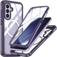 Tok Samsung Galaxy A36 / Samsung Galaxy A56-hoz, Shockproof, üveggel, MagSafe-hoz, lila