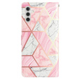 Pattintható tok a Samsung Galaxy A25 5G, Wallet Marble, rózsaszín + 9H üveg