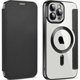 Pattintható tok a iPhone 12 Pro, RFID Wallet MagSafe CamShield, fekete