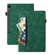 Tok Samsung Galaxy Tab S10 FE+ Plus, Classic, tolltartóval, zöld