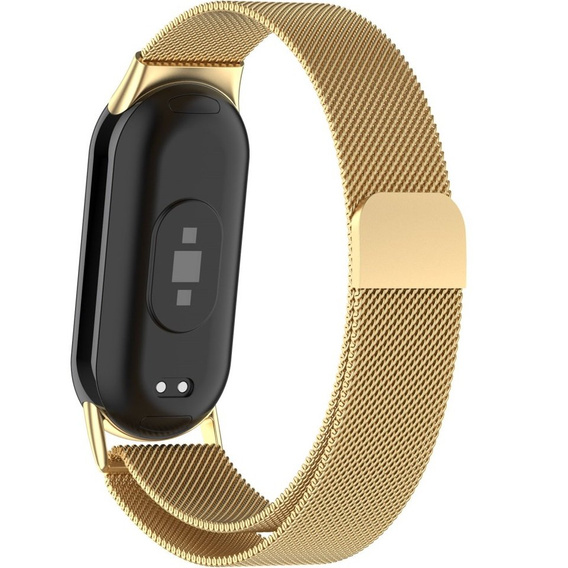Milánói karkötő szíj tokkal a Xiaomi Smart Band 10 / 9 / 8, zlaté