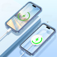 Tok iPhone 16 Pro Max, Shockproof Hybrid, fóliával, MagSafe-hoz, kék