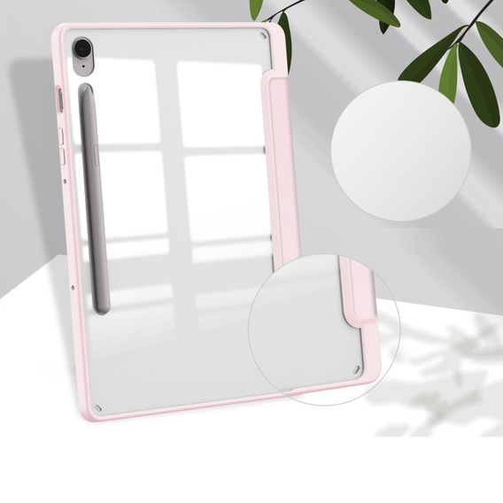 Tok Samsung Galaxy Tab S10 Lite / S10 FE / S9 FE, Smartcase Hybrid, tolltartó résszel, rózsaszín