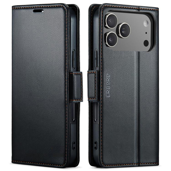 Fényes Litchi pénztárca tok iPhone 17 Pro Max készülékhez