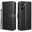 Pattintható tok a Realme C33, Crazy Horse Wallet, fekete