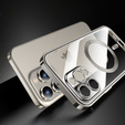 Tok iPhone 15 Pro Max készülékhez, Privacy Dual Glass, MagSafe-hoz, ezüst