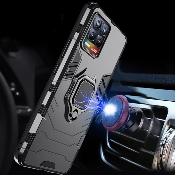 Telefontok a Realme 8 / 8 Pro, Kickstand Ring, fekete
